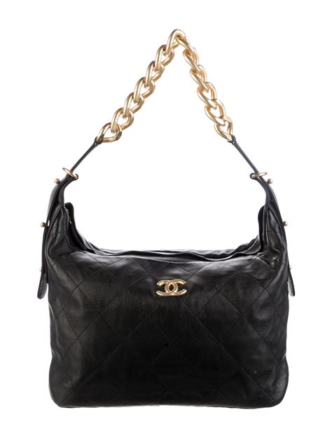 black hobo bag with gold hardware chanel|Chanel hobos online shopping.